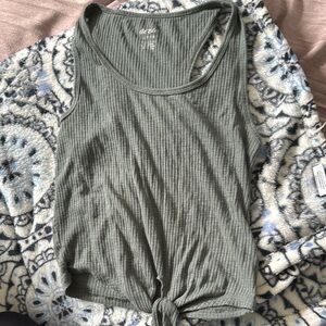 American Eagle Outfitters Green Ribbed Tank Top